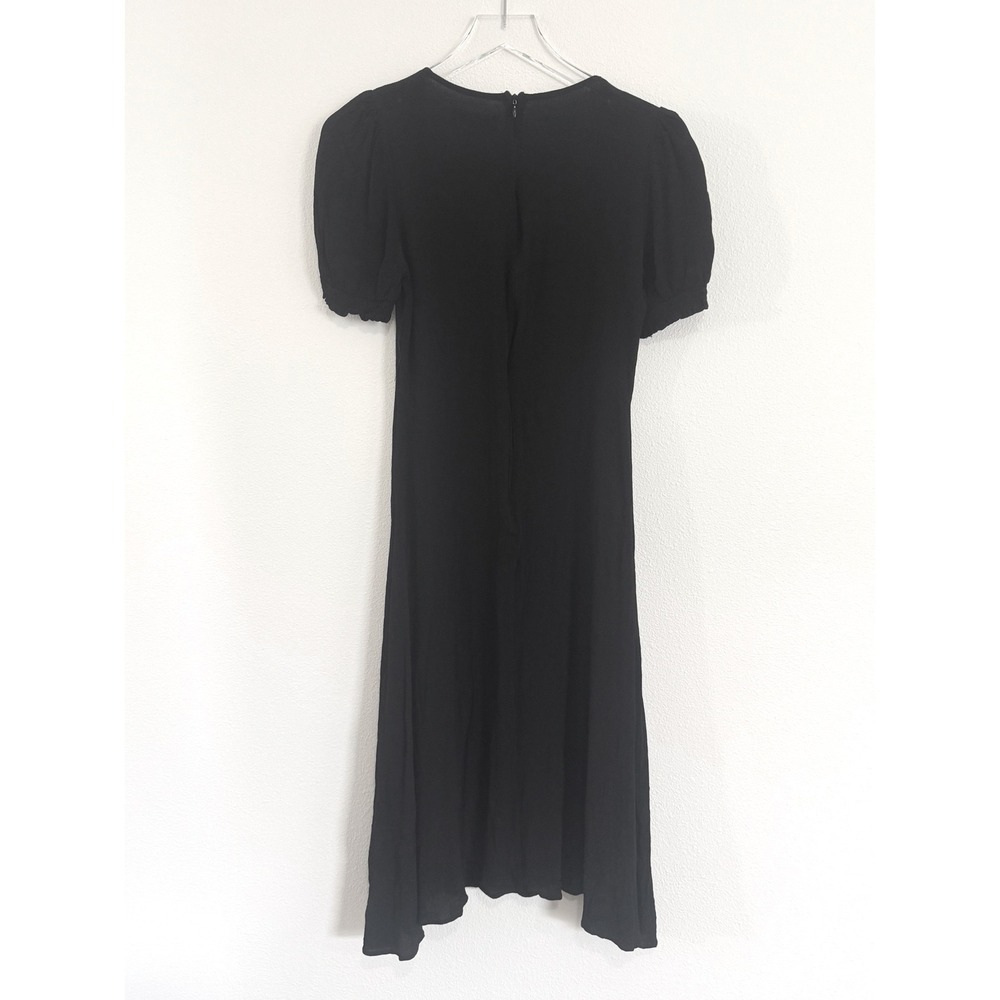 Petal & Pup | Franklin Puff Sleeve Midi Dress in Black - Sweetheart Neck - Picture 6 of 6